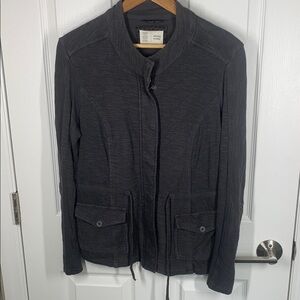 Saturday Sunday Anthropologie gray jersey zip up jacket size large